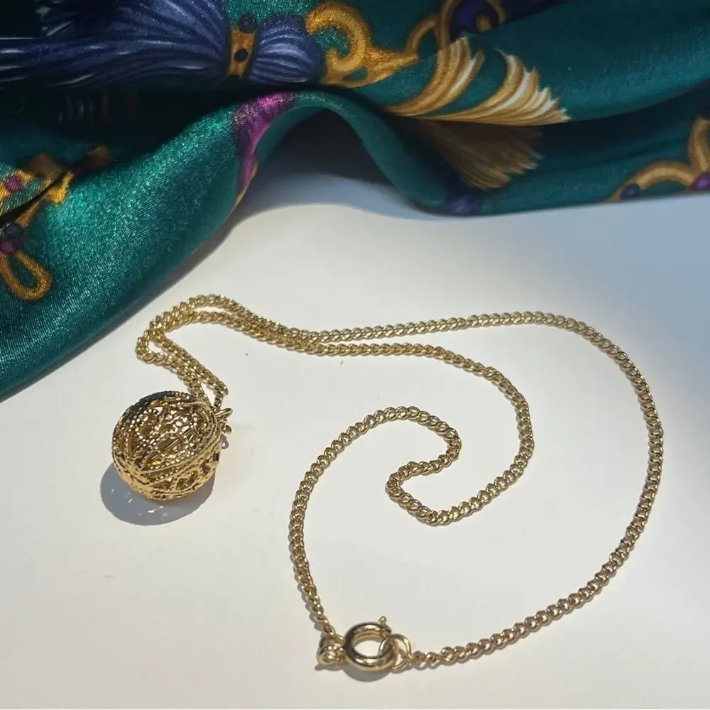 JUDY LEE VINTAGE 1950s Sphere Gold Tone Necklace 9”